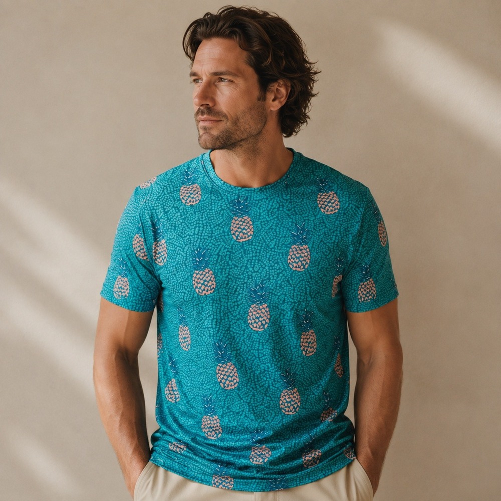 Chubbies Pineapple Print Performance T-Shirt Size L NWT Quick Dry